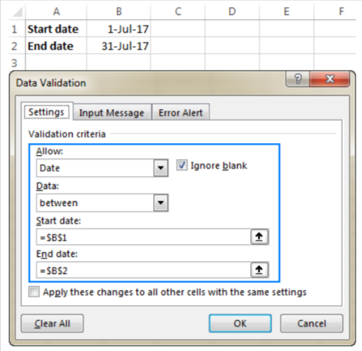 contoh validasi data di excel