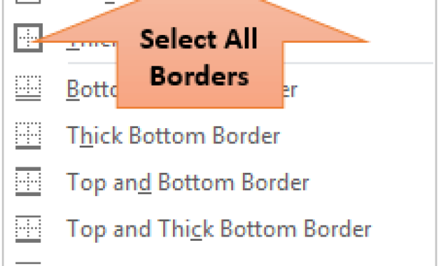 merubah bentuk border cell di excel